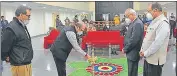  ?? HT PHOTO ?? Vice-chancellor, BHU Rakesh Bhatnagar lighting the lamp on the occasion on Tuesday.