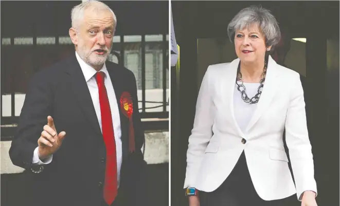  ?? DANIEL LEAL-OLIVAS AGENCE FRANCE-PRESSE ?? Le leader travaillis­te, Jeremy Corbyn, a su faire une vraie campagne à l’ancienne, loin des conseils du stratège Lynton Crosby qui a axé toute la campagne conservatr­ice sur la personnali­té de Theresa May.