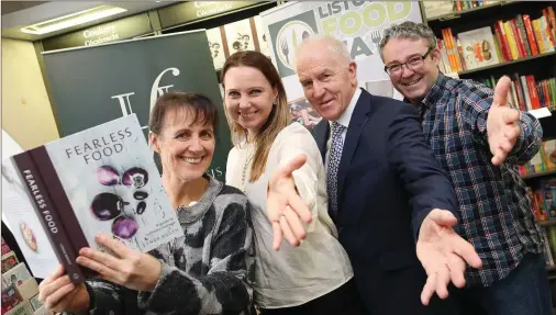  ?? Photo by Julien Behal ?? First taste of the culinary delights of the Listowel Food Fair 2017 were flagged in Hodges Figgis books in Dublin where Lynda Booth was announced as the winner of the Festival’s Book of the Year Award for Fearless Food. Pictured with Lynda (holding her...