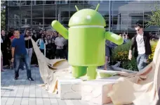  ??  ?? Google’s latest Android version 7.0 Nougat was unveiled on June 30, 2016 at the Googleplex, which shows an Android figurine standing on top of a nougat bar.