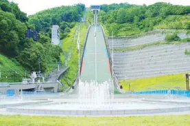  ??  ?? Jump shot: At Okurayama, you can ride a chairlift up the ski jump used in the 1972 Sapporo Winter Olympics.