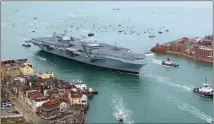  ??  ?? HMS Queen Elizabeth was accepted into the Royal Navy last month.