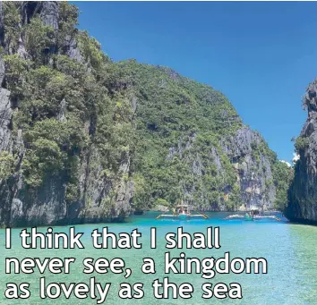  ?? Photo by CHINO RAMIREZ ?? El Nido’s Big Lagoon, where the final scene of Bourne Legacy was filmed.