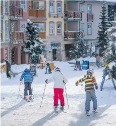  ??  ?? Sun Peaks is a ski-in, ski-out village. The latest condo developmen­t here is Village Walk, which will sit in the centre of the village.