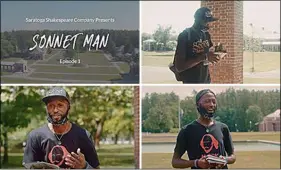  ?? PHOTOS PROVIDED ?? “Sonnet Man” features Brooklyn-based educator Devon Glover using Shakespear­e’s sonnets delivered to young audiences in the form of rap music.