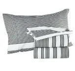  ?? HOMESENSE.CA. ?? Spring bedding that is as eco-friendly as it is stylish. Organic cotton striped sheet set, $50, Homesense.
