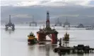  ?? Photograph: Andrew Milligan/PA ?? Oil platforms in the Cromarty Firth near Invergordo­n, Scottish Highlands.