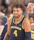  ?? TOMMY GILLIGAN/USA TODAY SPORTS ?? No. 2 seed: Michigan and forward Isaiah Livers