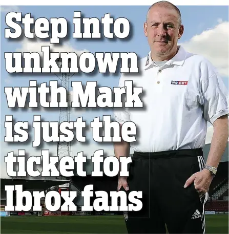  ??  ?? Left-field choice: Warburton is favourite for the Rangers job and will have the backing of season-ticket holders