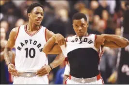  ?? Cp pHoto ?? Toronto Raptors stars DeMar DeRozan (10) and Kyle Lowry missed practice Wednesday and Thursday.