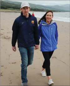  ?? Brian Kiely and Caitriona Ryan, Derrymore, taking a stroll on Derrymore strand on Sunday. johncleary­photo.com ??