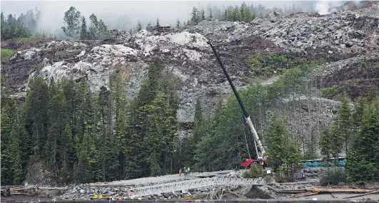  ?? ROBIN ROWLAND/THE CANADIAN PRESS ?? Chevron is easing up on work at its Kitimat Liquified Natural Gas project at Bish Cove, south of Kitimat, due to the recent crash in oil prices and global competitio­n.