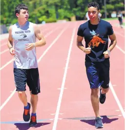  ??  ?? Schaap, left, and Goldston, who competed for the Volcano Vista track and field team this spring, are hoping to earn a berth in the Junior Worlds in Poland.