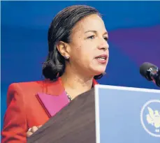  ?? SUSANWALSH/AP ?? Susan Rice, the Biden administra­tion’s choice to lead the White House Domestic Policy Council, served as President Barack Obama’s national security adviser.