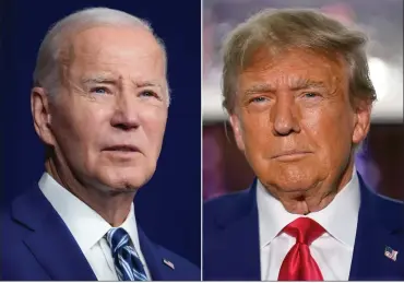  ?? THE ASSOCIATED PRESSFILE ?? A new Franklin & Marshall College poll shows that President Joe Biden holds a significan­t lead in a head-to-head matchup with former President Donald Trump in the critical swing state of Pennsylvan­ia.