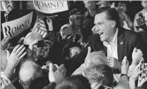  ?? Getty Images ?? Former Massachuse­tts governor Mitt Romney leads in the polls in Nevada, the next state where a vote will be held to name a Republican candidate for the U.S. presidenti­al race.