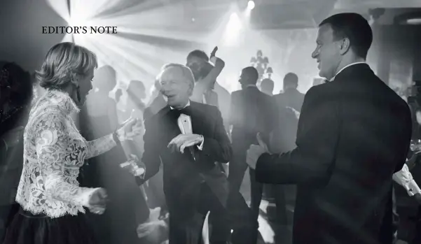  ??  ?? PARTY TIME Diamond Award- recipient Jim Thompson and his wife, Sally, get down on the dancefloor with Jimmy Thompson at this year’s Hong Kong Tatler Ball