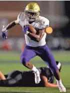  ?? JOE RONDONE/THE COMMERCIAL APPEAL ?? Christian Brothers junior Dallan Hayden runs the ball in for one of his three touchdowns against Houston on Friday. Hayden rushed for 260 yards.