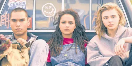  ??  ?? Chloe Grace Moretz (right), with Forrest Goodluck and Sasha Lane, in