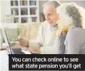  ??  ?? You can check online to see what state pension you’ll get