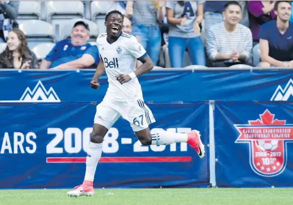  ?? THE CANADIAN PRESS/FILES ?? The man who discovered 16-year-old soccer phenom Alphonso Davies of the Whitecaps compares the teen to hockey superstar Connor McDavid.