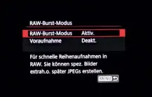  ??  ?? Neben einer praktische­n Pre-Rec-Funktion bieten beide Powershots einen speziellen RAW-Burst-Modus mit 30 B/s und Fokus-Bracketing an.