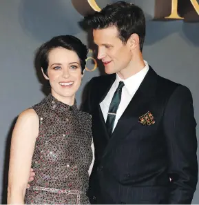  ?? THE ASSOCIATED PRESS ?? Claire Foy, left, who portrayed a young Queen Elizabeth, was paid less than co-star Matt Smith who portrayed a young Prince Philip on the Netflix hit The Crown. “Going forward, no one gets paid more than the Queen,” producer Suzanne Mackie says.