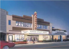  ?? [RENDERING BY ALLFORD HALL MONAGHAN MORRIS] ?? A restored theater facade, shown in this rendering by Allford Hall Monaghan Morris, will include a marquee designed to match the original lighted sign that greeted cinema fans at 1212 N Hudson after World War II.