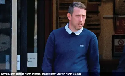  ?? ?? David Storey outside North Tyneside Magistrate­s’ Court in North Shields