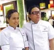  ??  ?? Guest Chefs Jackie and Roland Laudico at the Waterfront Cebu City Hotel