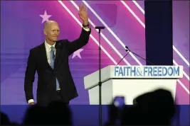  ?? MARK HUMPHREY — THE ASSOCIATED PRESS ?? Sen. Rick Scott, R-Fla., arrives to speak at the Faith and Freedom Coalition's “Road to Majority” event in Nashville, Tenn., on Friday.