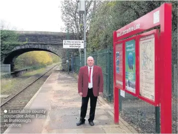  ?? Lancashire county councillor John Fillis at Burscough Junction ??