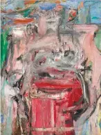  ??  ?? Willem de Kooning (1904-1997), Woman as Landscape, 1955. Oil and charcoal on linen, 65½ x 49½ in., signed lower left: ‘de Kooning’. Estimate in the region of $60 million