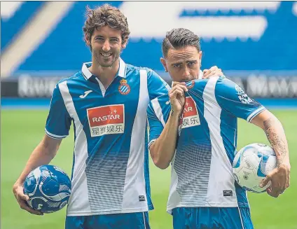  ?? FOTOS PERE PUNTÍPERE ?? Esteban Granero y Sergio García Ambos agradecier­on al Espanyol que apostara por ellos para el segundo año del proyecto