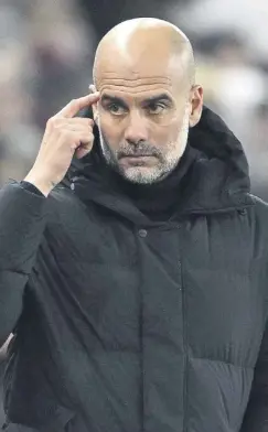  ?? ?? Manchester City manager Pep Guardiola says positive and clear thinking is needed in a derby