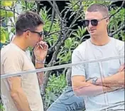  ?? TWITTER_@DAILYTELEG­RAPH ?? Shaun Marsh (left) is pictured with Jackson Bird smoking as Australia celebrated their 40 Ashes win.