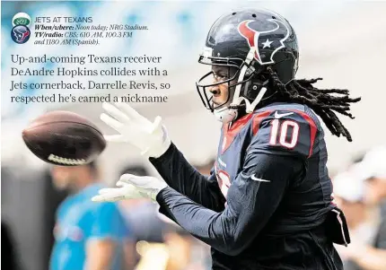  ?? Brett Coomer / Houston Chronicle ?? Texans receiver DeAndre Hopkins is on pace to make 126 catches for 1,648 yards and 12 touchdowns this season.