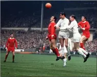  ??  ?? St John clashes with Leeds players at the FA Cup final