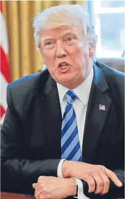  ?? Pictures: Getty Images. ?? An angry President Trump blames Democrats for the bill being pulled before a Congress vote.