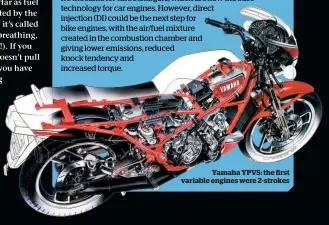  ??  ?? Yamaha YPVS: the rst variable engines were 2-strokes