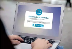  ??  ?? ABOVE Newsletter­s often contain tracking beacons to see if the email has been opened