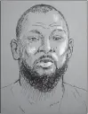  ?? Bill Baron illustrati­on ?? From top: Jany Leveille, 35, Siraj Ibn Wahhaj, 40, and Lucas Morton, 40, face firearm charges filed in federal district court Tuesday, (Sept. 11). A judge ruled the three plus two other defendants should be detained.