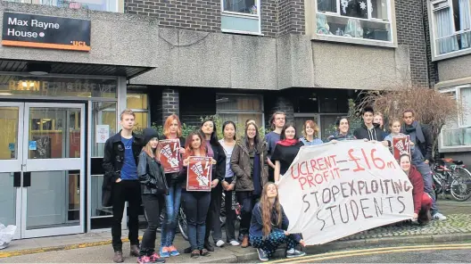  ?? SARAH
BENAMAR ?? Students in UCL halls of residence are refusing to pay rent until charges are reduced