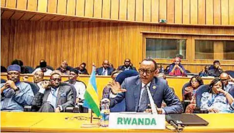  ??  ?? Kagame takes over AU leadership, commits to visa-free regime