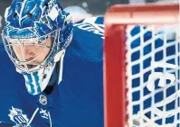  ?? KEVIN SOUSA GETTY IMAGES ?? Maple Leafs goalie Frederik Andersen leads the NHL in wins, games and minutes this season.