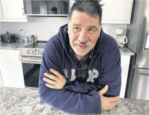  ?? CHRIS LAMBIE ■ THE CHRONICLE HERALD ?? Craig Boutilier is celebratin­g 115 days of sobriety. He has stayed away from crack cocaine, the drug that saw him rack up hundreds of conviction­s for stealing to support his cocaine habit.