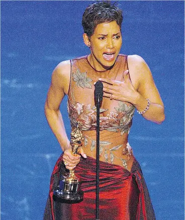  ?? TIMOTHY A. CLARY / AFP / GETTY IMAGES ?? Halle Berry became the first black woman to win the Oscar for Best Actress way back in 2002, but a woman of colour has not won that award since that iconic moment.