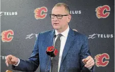  ?? LARRY MACDOUGAL THE ASSOCIATED PRESS FILE PHOTO ?? Brad Treliving, 53, left the Calgary Flames in April following nine seasons that included five playoff appearance­s and two 100-point campaigns.