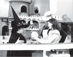  ??  ?? Margaret Hamilton as Princess Margaret H. Witch with King Friday, Chef Brockett, and Lady Aberlin in the Neighborho­od of Make-Believe, 1975