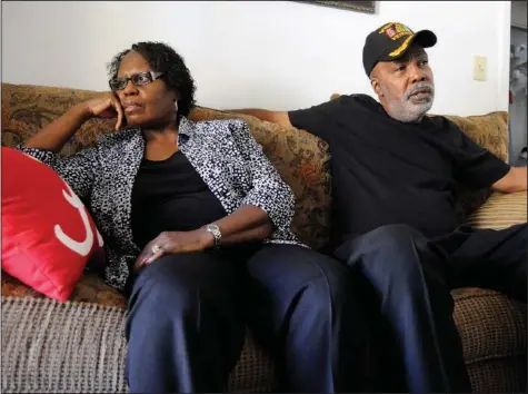  ?? (File Photo/AP/Jay Reeves) ?? Sarah Collins Rudolph and her husband, George Rudolph, talk Nov. 16, 2016, at their home in Birmingham, Ala. Rudolph lost an eye and still has slivers of glass inside her body from the racist bombing that killed her sister and three other Black girls inside a church 59 years ago.